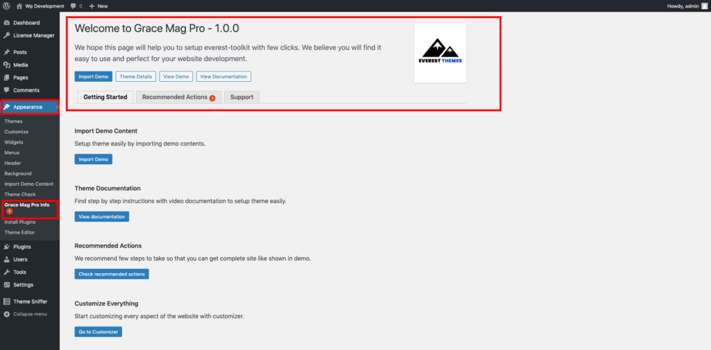 Grace Mag WordPress Theme Documentation - EverestThemes - Best Free ...